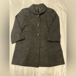 Rafaella Black Brocade Jacket with Metallic threads shimmer Size S